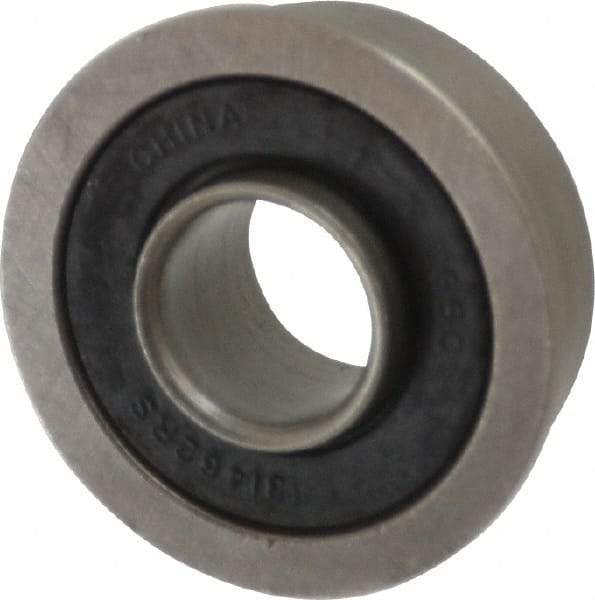 Value Collection - 3/8" Bore Diam, 7/8" OD, Double Seal Unground Retainer Type Radial Ball Bearing - With Flange, 1 Row, Round Bore, 450 Lb Dynamic Capacity - Eagle Tool & Supply