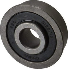 Value Collection - 3/8" Bore Diam, 1-1/8" OD, Double Seal Unground Retainer Type Radial Ball Bearing - With Flange, 1 Row, Round Bore, 691 Lb Dynamic Capacity - Eagle Tool & Supply