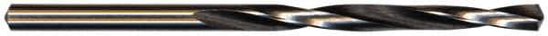 Interstate - #72 130° High Speed Steel Jobber Drill - Bright Finish, Right Hand Cut, Spiral Flute, Straight Shank, 1-1/8" OAL, Standard Point - Eagle Tool & Supply