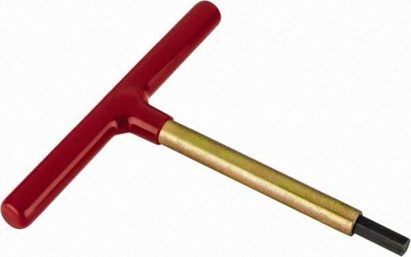 Made in USA - 3/8" Hex, T-Handle, Hex Key - 6" OAL, Chromalloy Steel, Inch System of Measurement - Eagle Tool & Supply