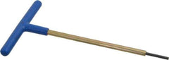 Made in USA - 3mm Hex, T-Handle, Hex Key - 6" OAL, Chromalloy Steel, Metric System of Measurement - Eagle Tool & Supply