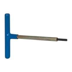 Made in USA - 5mm Hex, T-Handle, Hex Key - 6" OAL, Chromalloy Steel, Metric System of Measurement - Eagle Tool & Supply