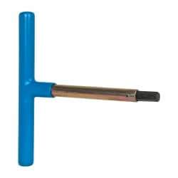 Made in USA - 10mm Hex, T-Handle, Hex Key - 6" OAL, Chromalloy Steel, Metric System of Measurement - Eagle Tool & Supply