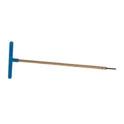 Made in USA - 2.5mm Hex, T-Handle, Hex Key - 12" OAL, Chromalloy Steel, Metric System of Measurement - Eagle Tool & Supply
