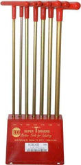 Made in USA - 7 Piece T-Handle Hex Key Set - Hex Range 7/64 to 1/4", 13" OAL, Chromalloy Steel - Eagle Tool & Supply