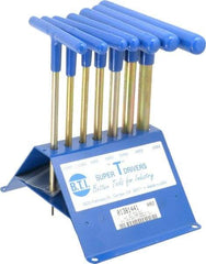 Made in USA - 7 Piece T-Handle Hex Key Set - Hex Range 2 to 8mm, 7" OAL, Chromalloy Steel - Eagle Tool & Supply