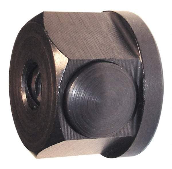 Morton Machine Works - 5/8-11, 1-5/8" Flange Diam, 1-1/8" High, 1-5/8" Across Flats, Button Thread Collar Nut - Grade Carbon Steel Steel, Black Oxide Finish, 1/4" Flange Height, TCMAI - Eagle Tool & Supply