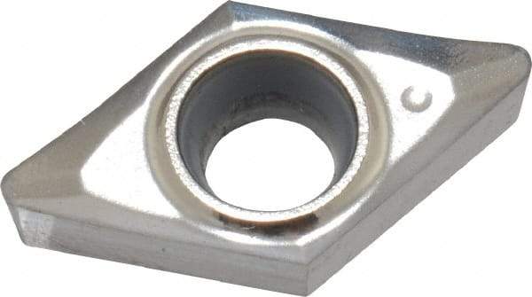 Kennametal - DCGT32.52 HP Grade KC5410 Carbide Turning Insert - TiB2 Finish, 55° Diamond, 3/8" Inscr Circle, 5/32" Thick, 1/32" Corner Radius - Eagle Tool & Supply