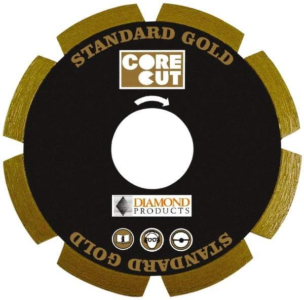 Core Cut - 7" Diam, 20mm Arbor Hole Diam, Wet & Dry Cut Saw Blade - Diamond-Tipped, Standard Round Arbor - Eagle Tool & Supply