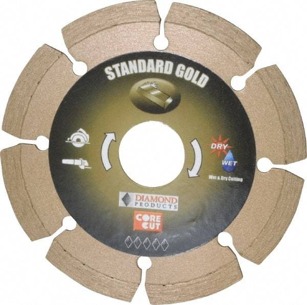 Core Cut - 4" Diam, 20mm Arbor Hole Diam, Wet & Dry Cut Saw Blade - Diamond-Tipped, Standard Round Arbor - Eagle Tool & Supply