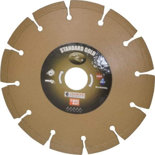 Core Cut - 6" Diam, 20mm Arbor Hole Diam, Wet & Dry Cut Saw Blade - Diamond-Tipped, Standard Round Arbor - Eagle Tool & Supply