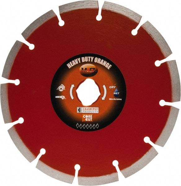 Core Cut - 7" Diam, 20mm Arbor Hole Diam, Wet & Dry Cut Saw Blade - Diamond-Tipped, Standard Round Arbor - Eagle Tool & Supply