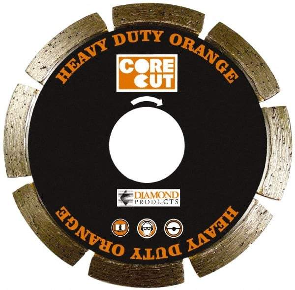 Core Cut - 7" Diam, 20mm Arbor Hole Diam, Wet & Dry Cut Saw Blade - Diamond-Tipped, Diamond Arbor - Eagle Tool & Supply