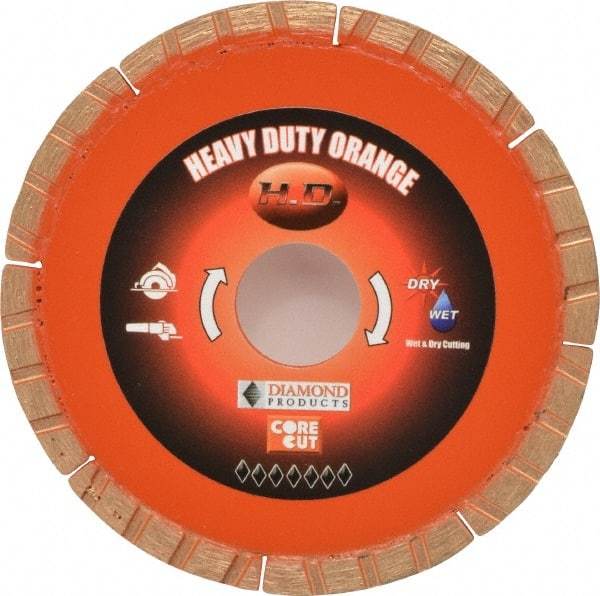 Core Cut - 4" Diam, 20mm Arbor Hole Diam, Wet & Dry Cut Saw Blade - Diamond-Tipped, Standard Round Arbor - Eagle Tool & Supply