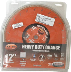 Core Cut - 12" Diam, 20mm Arbor Hole Diam, Wet & Dry Cut Saw Blade - Diamond-Tipped, Standard Round Arbor - Eagle Tool & Supply