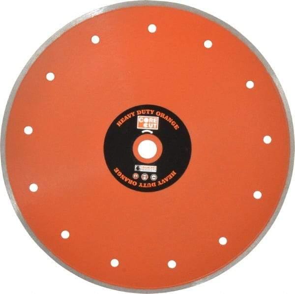 Core Cut - 10" Diam, 5/8" Arbor Hole Diam, Wet & Dry Cut Saw Blade - Diamond-Tipped, Standard Round Arbor - Eagle Tool & Supply