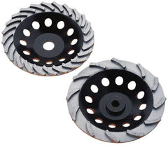 Core Cut - 4" Diam, 7/8" Hole Size, 3/16" Overall Thickness, Spiral Cup Tool & Cutter Grinding Wheel - Medium Grade, Diamond, 15,000 RPM - Eagle Tool & Supply