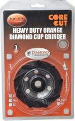Core Cut - 4" Diam, 3/16" Overall Thickness, Spiral Cup Tool & Cutter Grinding Wheel - Diamond, 15,000 RPM - Eagle Tool & Supply