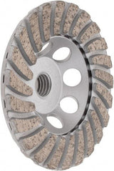 Core Cut - 4" Diam, 3/16" Overall Thickness, Spiral Cup Tool & Cutter Grinding Wheel - Fine Grade, Diamond, 15,000 RPM - Eagle Tool & Supply