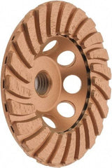 Core Cut - 4" Diam, 3/16" Overall Thickness, Spiral Cup Tool & Cutter Grinding Wheel - Coarse Grade, Diamond, 15,000 RPM - Eagle Tool & Supply