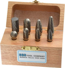 SGS Pro - 8 Piece, 1/4" Shank Burr Set - Tungsten Carbide - Eagle Tool & Supply