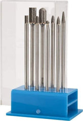 SGS Pro - 8 Piece, 1/4" Shank Burr Set - Tungsten Carbide, Multiple Head Shape - Eagle Tool & Supply