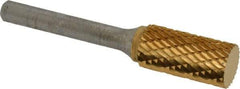 SGS Pro - 1/2" Cut Diam, 1/4" Shank Diam, Cylinder Head Double Cut Burr - Carbide, Flat End, 1" LOC, 2-3/4" OAL - Eagle Tool & Supply