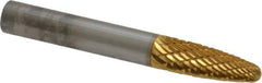 SGS Pro - 1/4" Cut Diam, 1/4" Shank Diam, Tree with Radius Head Double Cut Burr - Carbide, Radius End, 5/8" LOC, 2" OAL - Eagle Tool & Supply