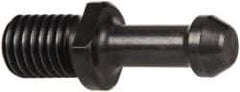 Parlec - C Style, CAT40 Taper, 5/8-11 Thread, 45° Angle Radius, Standard Retention Knob - 2.48" OAL, 0.588" Knob Diam, 0.19" Flange Thickness, 1.436" from Knob to Flange, 0.635" Pilot Diam, 0.157" Coolant Hole, Through Coolant - Exact Industrial Supply