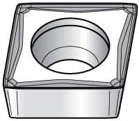 Kennametal - CPMT21.52 FW Grade KT315 Cermet Turning Insert - TiN/TiCN/TiN Finish, 80° Diamond, 1/4" Inscr Circle, 3/32" Thick, 1/32" Corner Radius - Eagle Tool & Supply