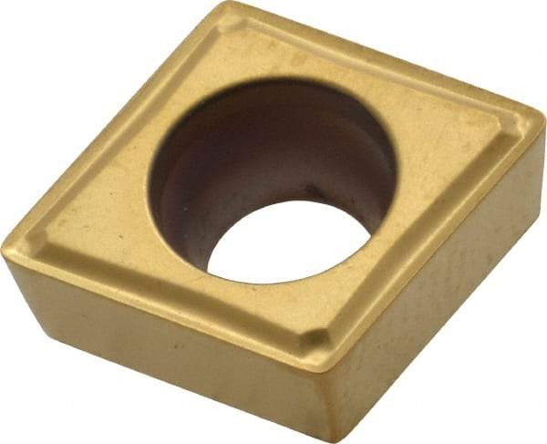 Kennametal - CCMT32.51 FW Grade KT315 Cermet Turning Insert - TiN/TiCN/TiN Finish, 80° Diamond, 3/8" Inscr Circle, 5/32" Thick, 1/64" Corner Radius - Eagle Tool & Supply