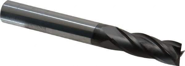 Niagara Cutter - 1/2", 1-3/8" LOC, 1/2" Shank Diam, 4" OAL, 4 Flute, Solid Carbide Square End Mill - Single End, Diamond Finish, Spiral Flute, 30° Helix, Right Hand Cut, Right Hand Flute, Series DIAL430 - Eagle Tool & Supply