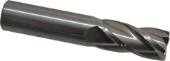 OSG - 3/4", 1-1/2" LOC, 3/4" Shank Diam, 4" OAL, 4 Flute, Solid Carbide Square End Mill - Single End, Uncoated, Spiral Flute, 30° Helix, Centercutting, Right Hand Cut, Right Hand Flute, Series 404 - Eagle Tool & Supply