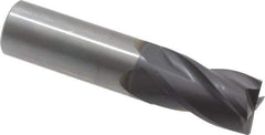 OSG - 7/8", 1-1/2" LOC, 7/8" Shank Diam, 4" OAL, 4 Flute, Solid Carbide Square End Mill - Single End, TiAlN Finish, Spiral Flute, 30° Helix, Centercutting, Right Hand Cut, Right Hand Flute, Series 404 - Eagle Tool & Supply