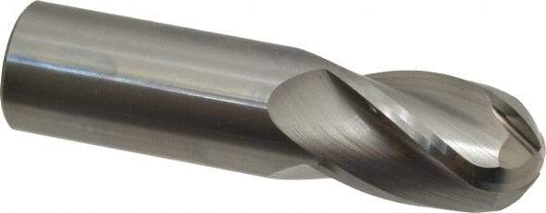 OSG - 1" Diam, 1-1/2" LOC, 4 Flute Solid Carbide Ball End Mill - Uncoated, Single End, 4" OAL, 1" Shank Diam, Spiral Flute - Eagle Tool & Supply