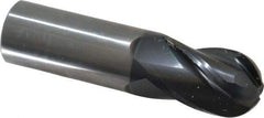 OSG - 1" Diam, 1-1/2" LOC, 4 Flute Solid Carbide Ball End Mill - TiAlN Finish, Single End, 4" OAL, 1" Shank Diam, Spiral Flute - Eagle Tool & Supply