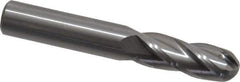 OSG - 3/8" Diam, 1" LOC, 4 Flute Solid Carbide Ball End Mill - Uncoated, Single End, 2-1/2" OAL, 3/8" Shank Diam, Spiral Flute - Eagle Tool & Supply