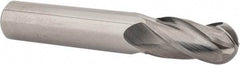 OSG - 31/64" Diam, 1" LOC, 4 Flute Solid Carbide Ball End Mill - Uncoated, Single End, 3" OAL, 1/2" Shank Diam, Spiral Flute - Eagle Tool & Supply