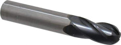 OSG - 1/2" Diam, 1" LOC, 4 Flute Solid Carbide Ball End Mill - TiAlN Finish, Single End, 3" OAL, 1/2" Shank Diam, Spiral Flute - Eagle Tool & Supply