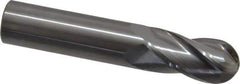 OSG - 3/4" Diam, 1-1/2" LOC, 4 Flute Solid Carbide Ball End Mill - Uncoated, Single End, 4" OAL, 3/4" Shank Diam, Spiral Flute - Eagle Tool & Supply