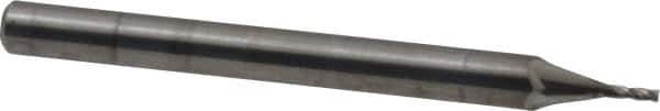 OSG - 1/32", 5/64" LOC, 1/8" Shank Diam, 1-1/2" OAL, 4 Flute, Solid Carbide Square End Mill - Single End, Uncoated, Spiral Flute, 30° Helix, Centercutting, Right Hand Cut, Right Hand Flute, Series 414 - Eagle Tool & Supply