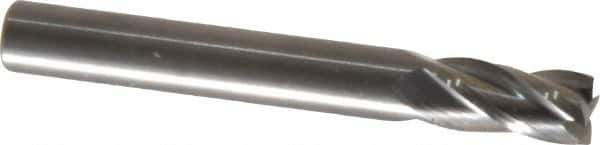 OSG - 1/4", 1/2" LOC, 1/4" Shank Diam, 2" OAL, 4 Flute, Solid Carbide Square End Mill - Single End, Uncoated, Spiral Flute, 30° Helix, Centercutting, Right Hand Cut, Right Hand Flute, Series 414 - Eagle Tool & Supply