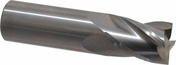 OSG - 3/4", 1" LOC, 3/4" Shank Diam, 3" OAL, 4 Flute, Solid Carbide Square End Mill - Single End, Uncoated, Spiral Flute, 30° Helix, Centercutting, Right Hand Cut, Right Hand Flute, Series 414 - Eagle Tool & Supply