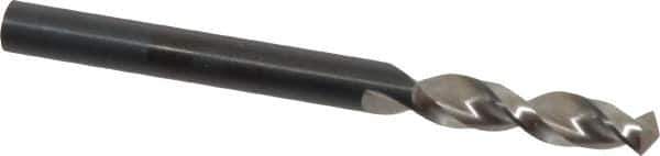 Walter-Titex - #7 130° Parabolic Flute Vanadium High Speed Steel Screw Machine Drill Bit - Bright Finish, Right Hand Cut, 1-1/32" Flute Length, 2-7/16" OAL, Split Point, Straight Shank - Eagle Tool & Supply