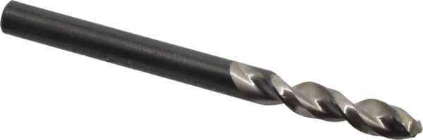 Walter-Titex - #10 130° Parabolic Flute Vanadium High Speed Steel Screw Machine Drill Bit - Bright Finish, Right Hand Cut, 1-1/32" Flute Length, 2-7/16" OAL, Split Point, Straight Shank - Eagle Tool & Supply