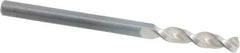 Walter-Titex - #28 130° Parabolic Flute Vanadium High Speed Steel Screw Machine Drill Bit - Bright Finish, Right Hand Cut, 25/32" Flute Length, 2-1/16" OAL, Split Point, Straight Shank - Eagle Tool & Supply
