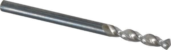 Walter-Titex - 0.1378" 130° Parabolic Flute Vanadium High Speed Steel Screw Machine Drill Bit - Bright Finish, Right Hand Cut, 25/32" Flute Length, 2-1/16" OAL, Split Point, Straight Shank - Eagle Tool & Supply
