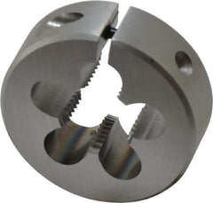 OSG - 9/16-18 UNF Thread, 1-1/2" Outside Diam High Speed Steel Round Die - 1/2" Thick, Right Hand Thread, Adjustable - Exact Industrial Supply