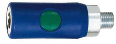 Prevost - 1/2 Male NPT European High Flow Pneumatic Hose Coupler - Composite, 7.2mm Body Diam - Eagle Tool & Supply