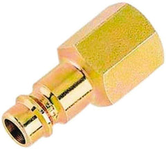 Prevost - 3/8 Female NPT European High Flow Pneumatic Hose Plug - Zinc-Plated Nitrited Steel, 7.2mm Body Diam - Eagle Tool & Supply